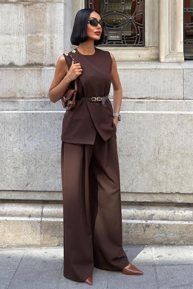 Sobe Istanbul Brown Elegant Formal Casual Set Χονδρικό εμπόριο ενδυμάτων undefined
