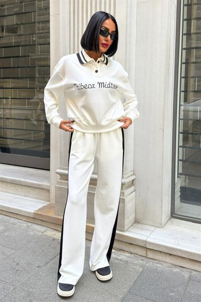 Sobe Istanbul Σετ Ασπρο Casual Αθλητικό Streetwear Χονδρικό εμπόριο ενδυμάτων Casual
