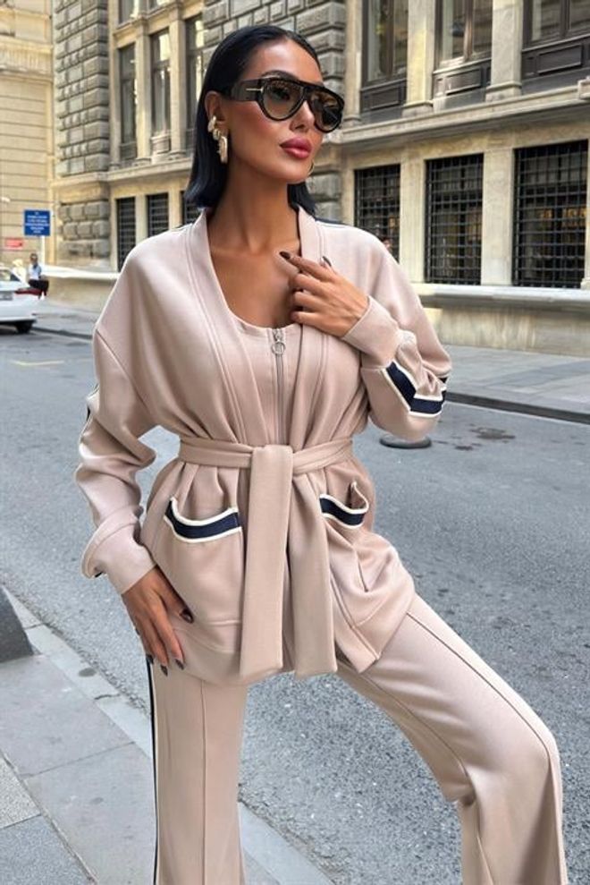 Sobe Istanbul Ensemble Beige Élégant Décontracté Sport Vêtements en gros Lounge