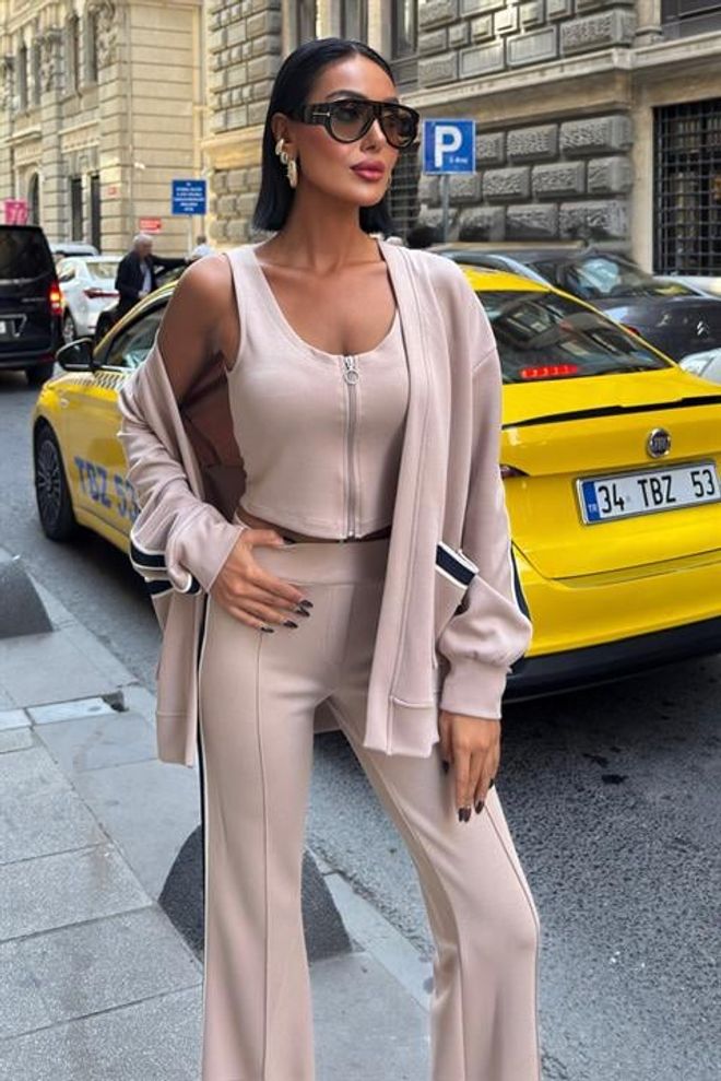 Sobe Istanbul Ensemble Beige Élégant Décontracté Sport Vêtements en gros 1