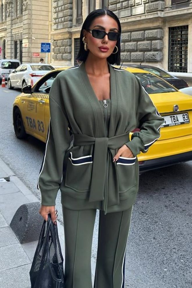 Sobe Istanbul Ensemble Décontracté Sport Streetwear Kaki Vêtements en gros 1