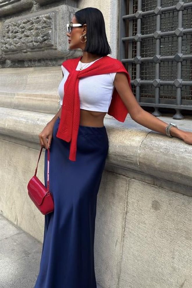 Sobe Istanbul Bleu Marine Décontracté Sport Sexy Élégant Maxi Jupe Fine À Bretelles Maxi Taille Haute Vêtements en gros 8