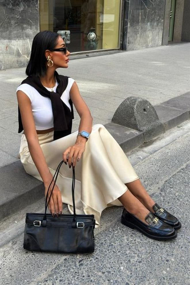 Sobe Istanbul Jupe Slip Maxi Beige À Taille Moyenne Décontracté Et Élégante Vêtements en gros Polyester