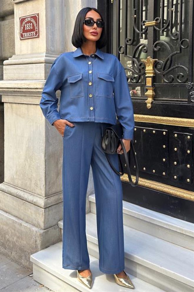 Sobe Istanbul Set Modra Ležerno Ulična Oblačila Eleganten Oblačila na debelo Ležerno