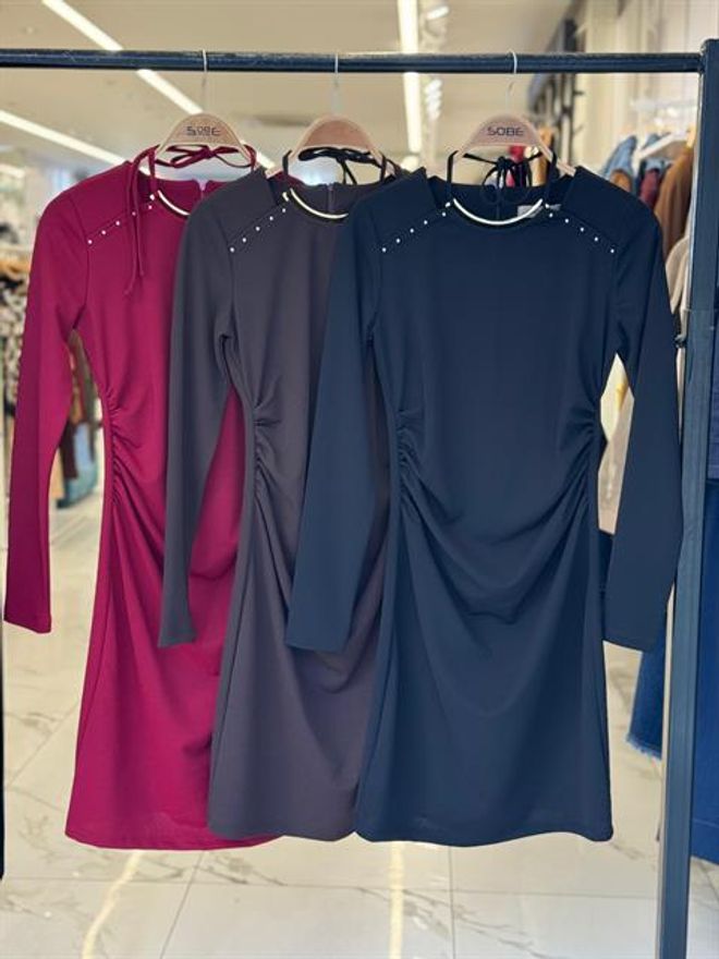 Sobe Istanbul Vestito Nero Sexy Elegante Formale Glam Mini A Guaina Abbigliamento all'ingrosso Autunno