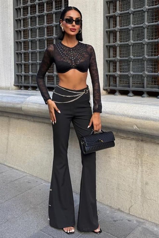 Sobe Istanbul Pantaloni Negri Sexy Eleganți Formali Îmbrăcăminte cu ridicata Sexy
