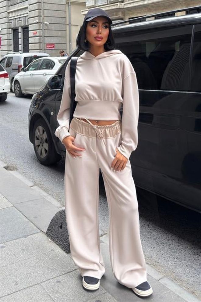 Sobe Istanbul Σετ Μπεζ Casual Αθλητικό Streetwear Χονδρικό εμπόριο ενδυμάτων Απλό