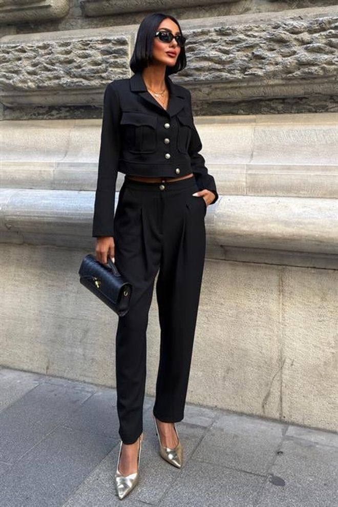 Sobe Istanbul Set Formal Și Elegant Negru Îmbrăcăminte cu ridicata Formal