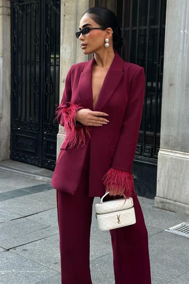 Sobe Istanbul Set Bordo Crvena Elegantan Formalni Glamurozan Veleprodaja odjeće Glamurozan