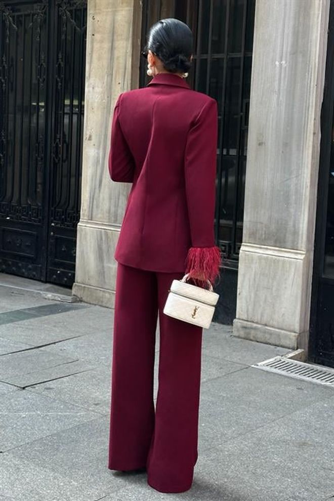 Sobe Istanbul Set Bordo Crvena Elegantan Formalni Glamurozan Veleprodaja odjeće Proljeće