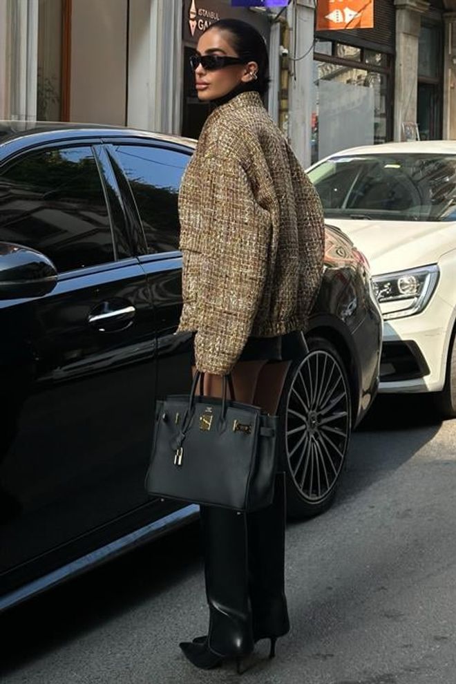 Sobe Istanbul Bež Karirani Jednoredni Blejzer Jakna Veleprodaja odjeće Proljeće