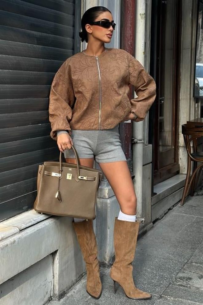 Sobe Istanbul Marrone Bomber Giacca Abbigliamento all'ingrosso Casuale