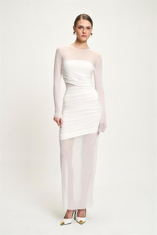 Sobe Istanbul Бео Секси Елегантан Формални Глам Бодицон Хаљина Велепродаја одеће Секси