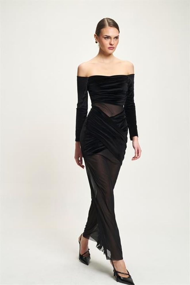 Sobe Istanbul Црна Секси Елегантна Формална Глам Бодикон Хаљина Велепродаја одеће Секси