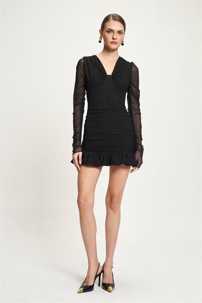 Sobe Istanbul Црн Секси Елегантан Формални Глам Бодицон Хаљина Велепродаја одеће Секси