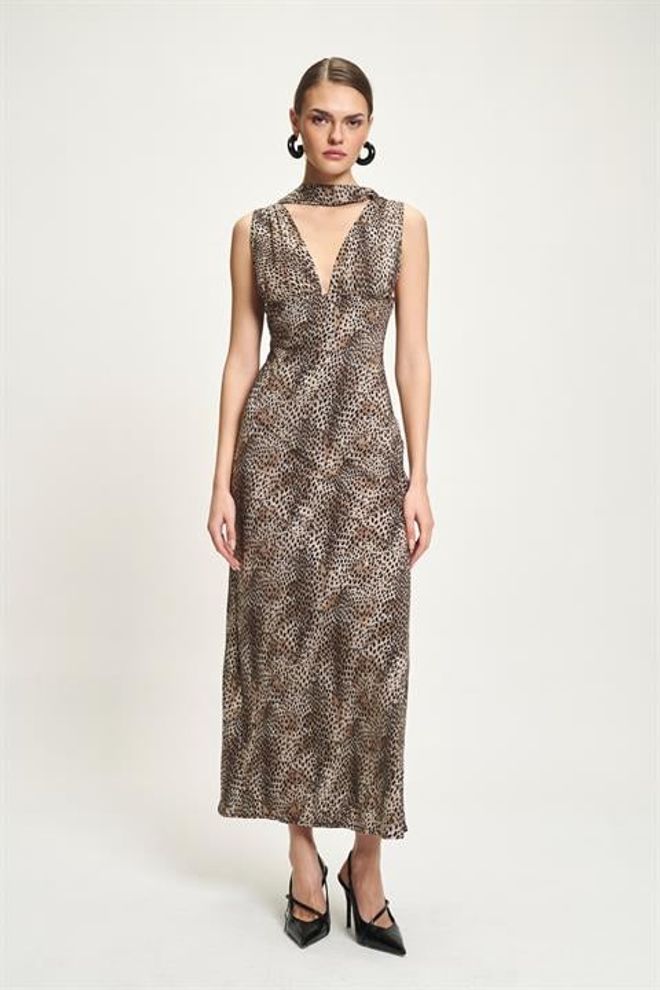 Sobe Istanbul Браон Секси Елегантна Глам Формална Хаљина Велепродаја одеће Секси