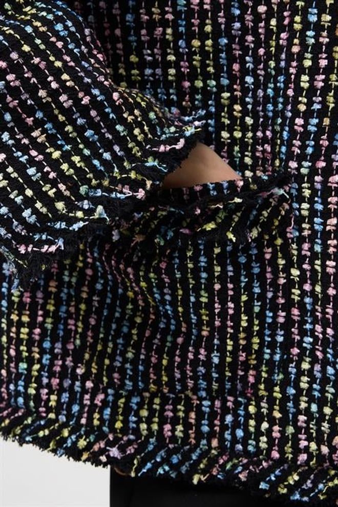 Sobe Istanbul Geacă Neagră Elegantă Cu Dungi Sacou Cu Un Rând De Nasturi Îmbrăcăminte cu ridicata Casual