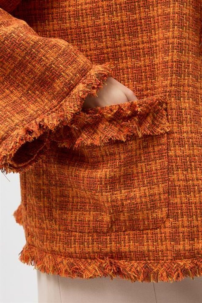 Sobe Istanbul البرتقالي السترة فينتاج سترة مفردة الصدر ملابس بالجملة غير رسمي