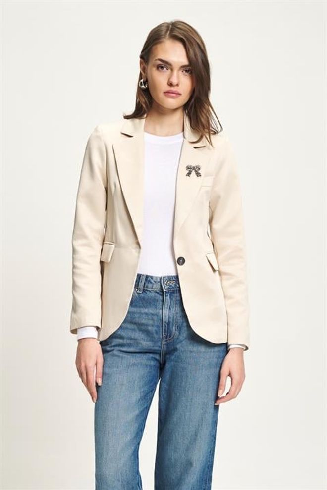 Sobe Istanbul Бежевый Элегантный Однобортный Пиджак Куртка Оптовая продажа одежды Повседневный