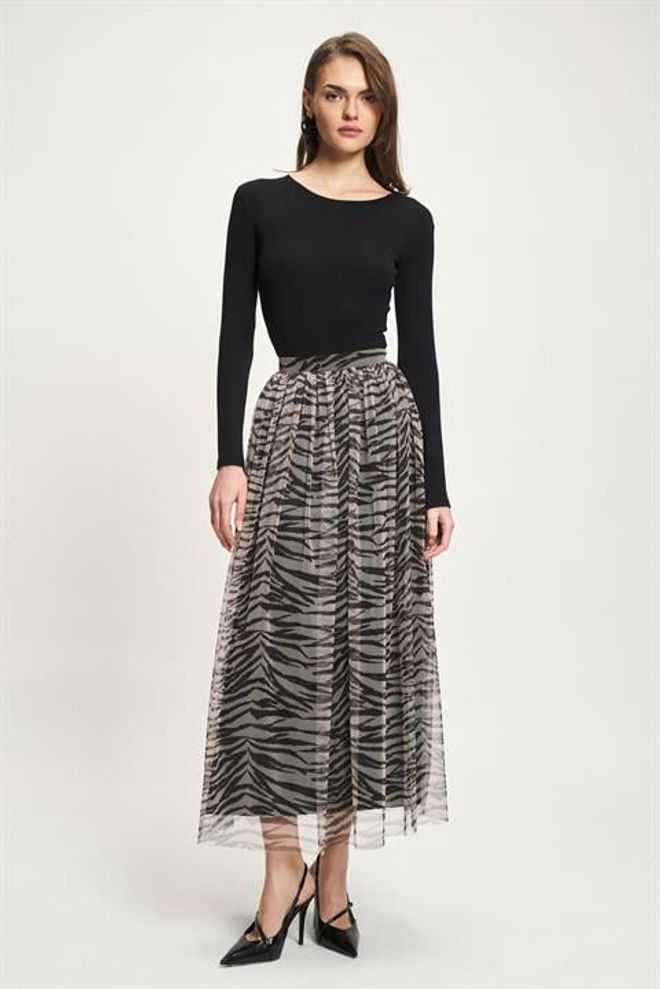 Sobe Istanbul Suknja Od Tila Sa Uzorkom Zebra Велепродаја одеће 0