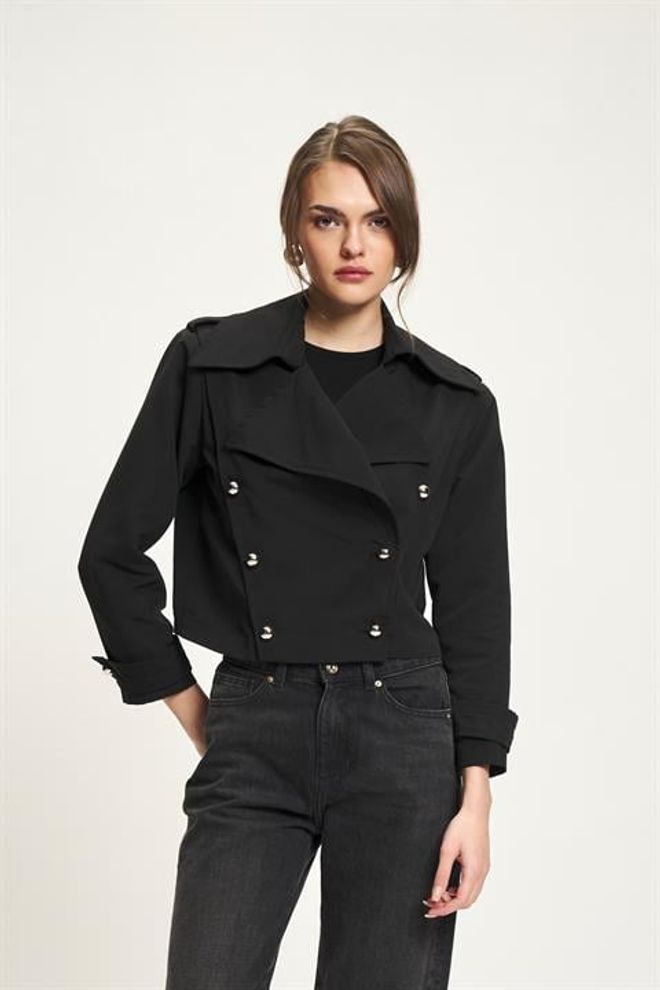 Sobe Istanbul Черный Двубортный Пиджак Куртка Оптовая продажа одежды Повседневный