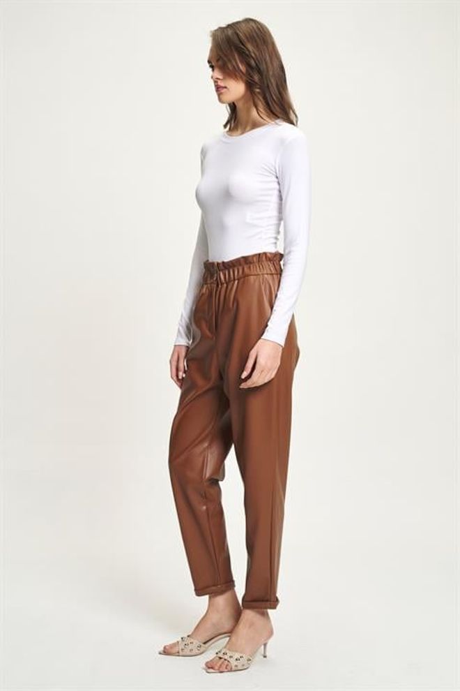 Sobe Istanbul Brown Casual Elegant Tapered Pants Wholesale Clothing Elegant