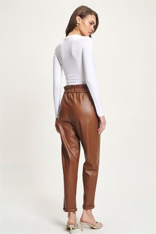 Sobe Istanbul Brown Casual Elegant Tapered Pants Wholesale Clothing 5