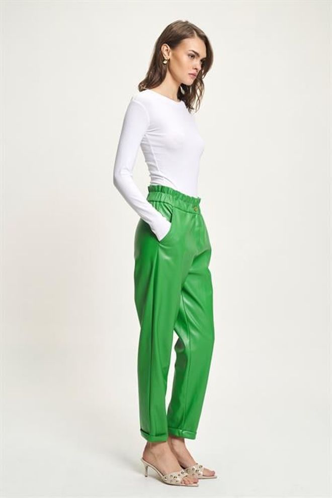 Sobe Istanbul Green Casual Elegant Tapered Pants Wholesale Clothing Lounge
