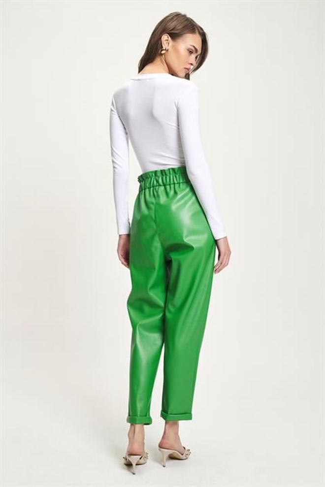 Sobe Istanbul Green Casual Elegant Tapered Pants Wholesale Clothing Work