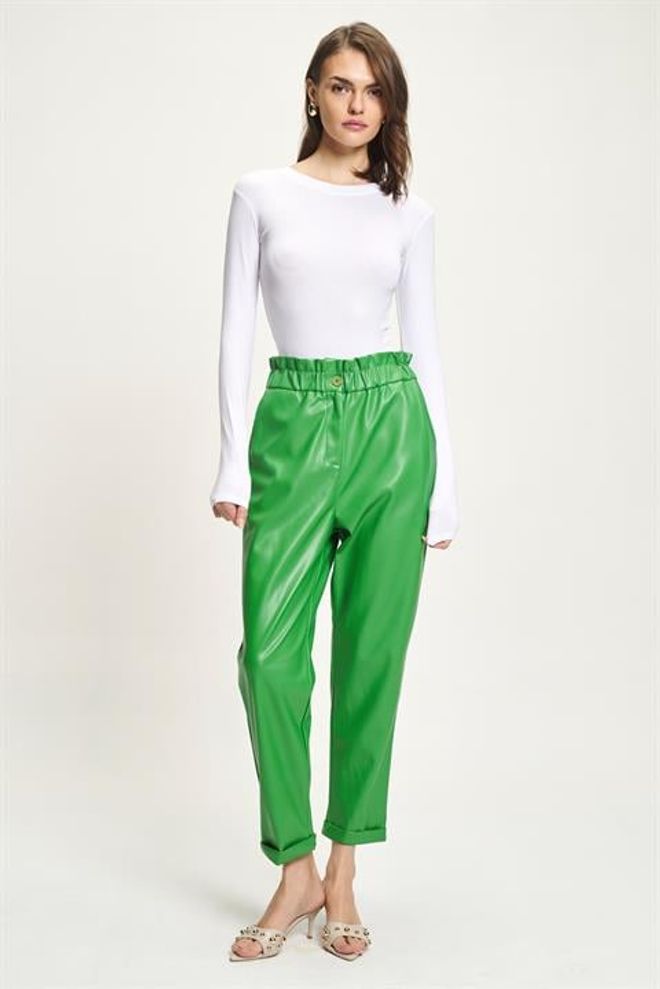 Sobe Istanbul Green Casual Elegant Tapered Pants Wholesale Clothing Spring