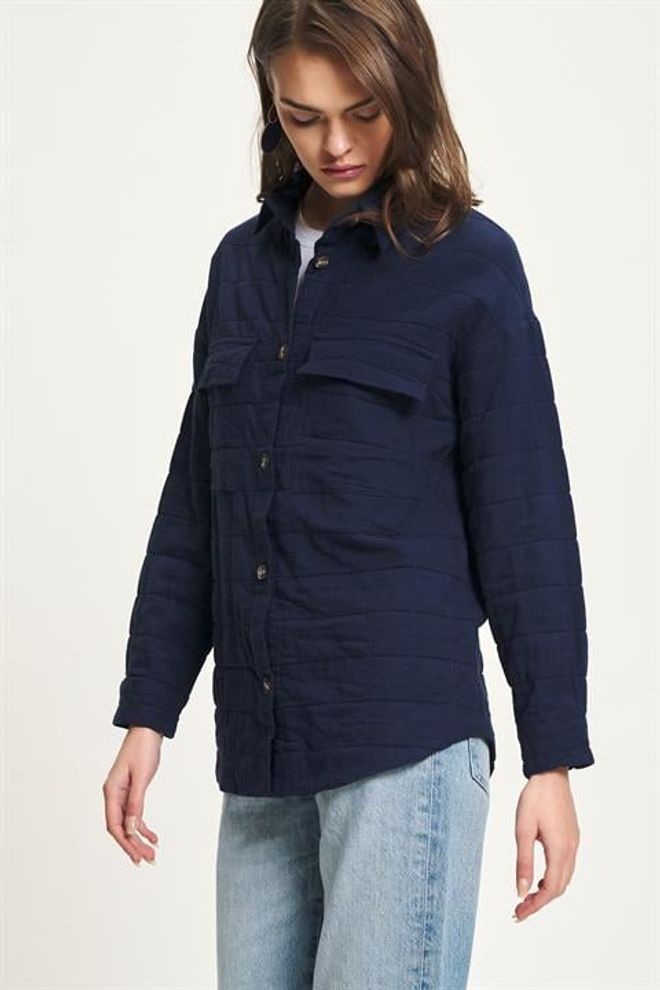 Sobe Istanbul Navy Blue Casual Polo Neck Buttoned Shirt Wholesale Clothing Casual