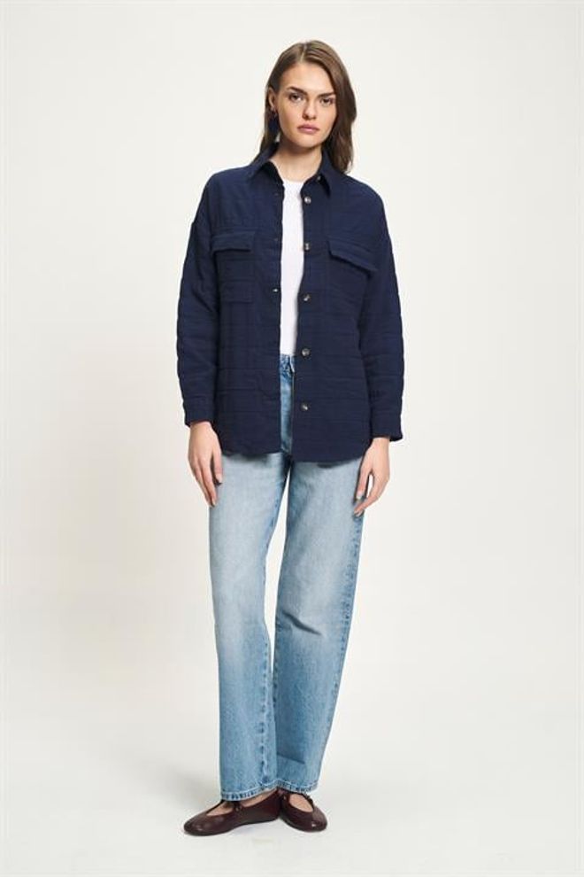 Sobe Istanbul Navy Blue Casual Polo Neck Buttoned Shirt Wholesale Clothing 5