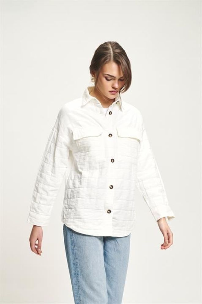 Sobe Istanbul White Oversized Casual Shirt With Shawl Collar Wholesale Clothing Lounge