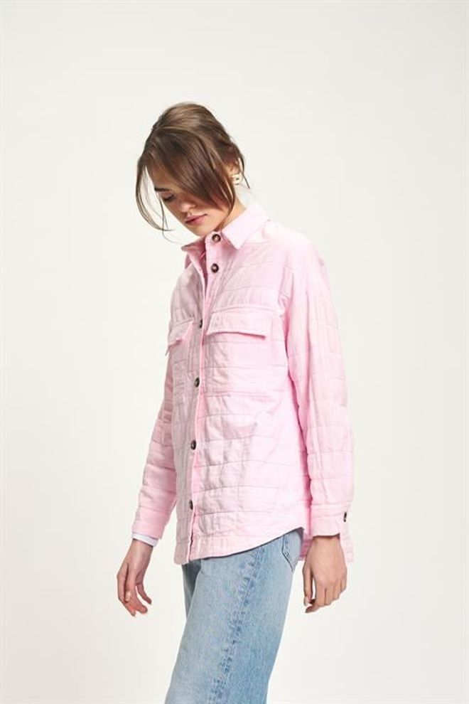 Sobe Istanbul Pink Casual Buttoned Shirt With Notched Neck Wholesale Clothing Spring