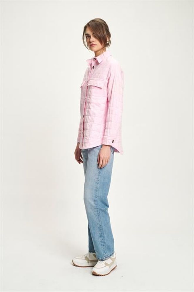 Sobe Istanbul Pink Casual Buttoned Shirt With Notched Neck Wholesale Clothing 5