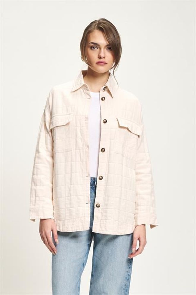 Sobe Istanbul Beige Oversized Casual Polo Neck Shirt Wholesale Clothing Vintage