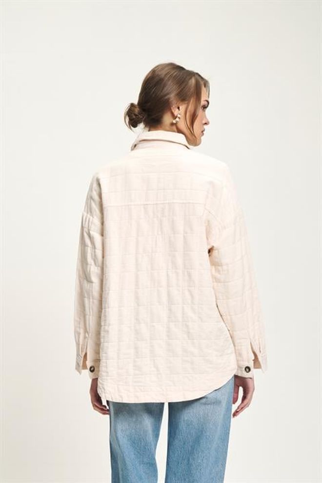 Sobe Istanbul Beige Oversized Casual Polo Neck Shirt Wholesale Clothing Fall