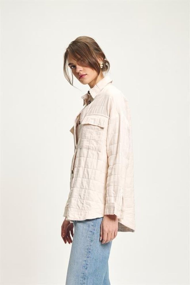 Sobe Istanbul Beige Oversized Casual Polo Neck Shirt Wholesale Clothing Spring