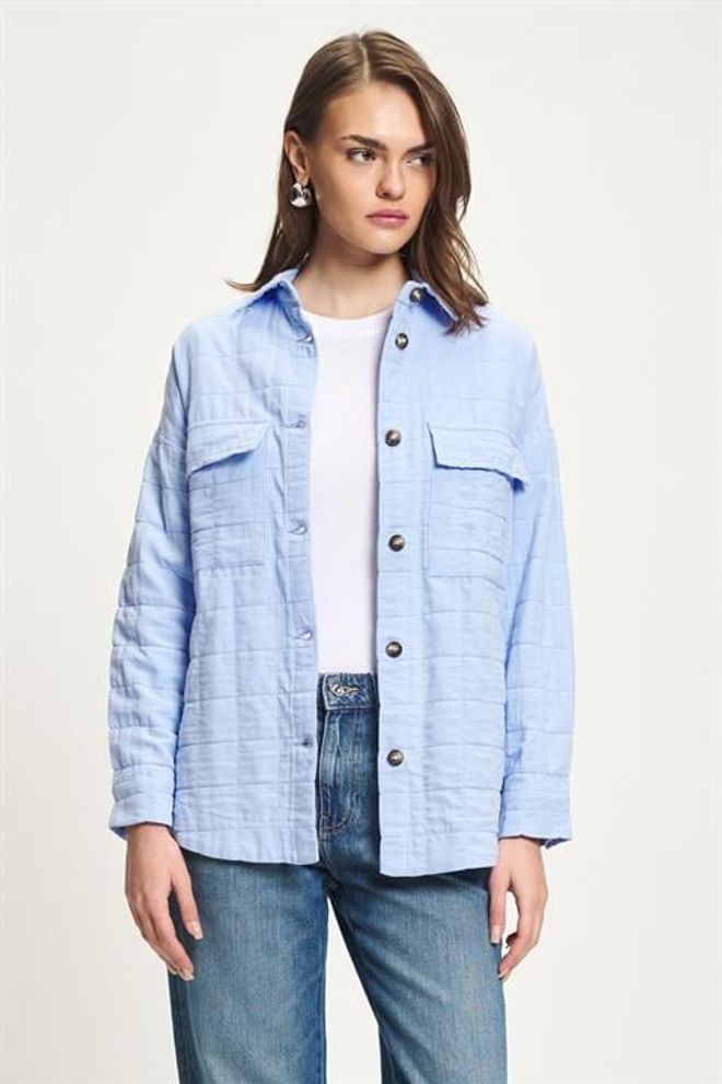 Sobe Istanbul Blue Casual Streetwear Oversized Shirt Wholesale Clothing 1