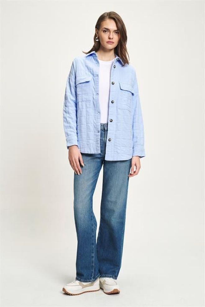 Sobe Istanbul Blue Casual Streetwear Oversized Shirt Wholesale Clothing Lounge