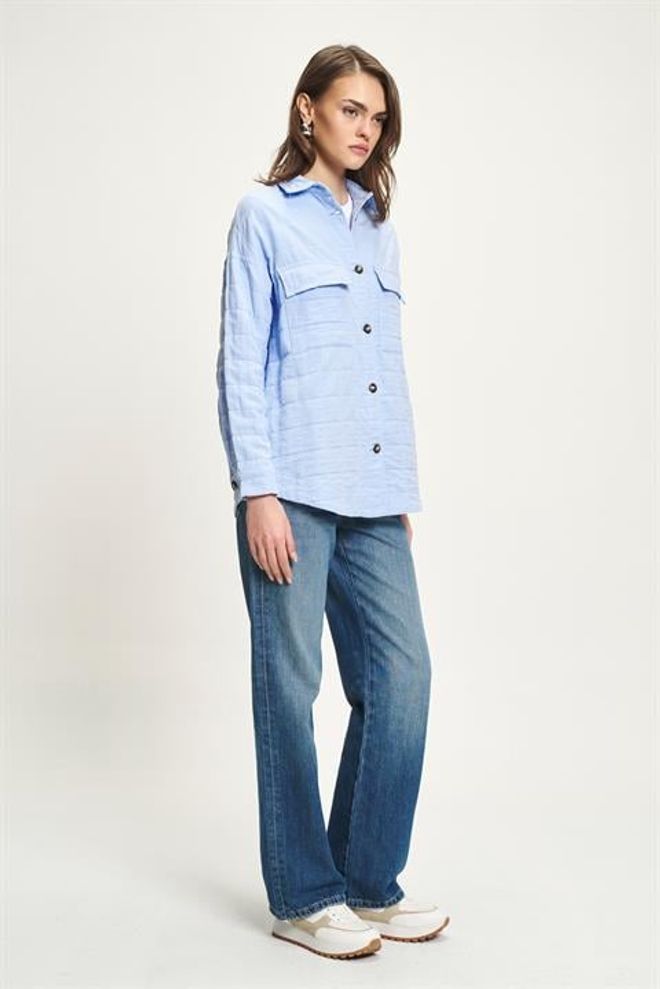 Sobe Istanbul Blue Casual Streetwear Oversized Shirt Wholesale Clothing 5