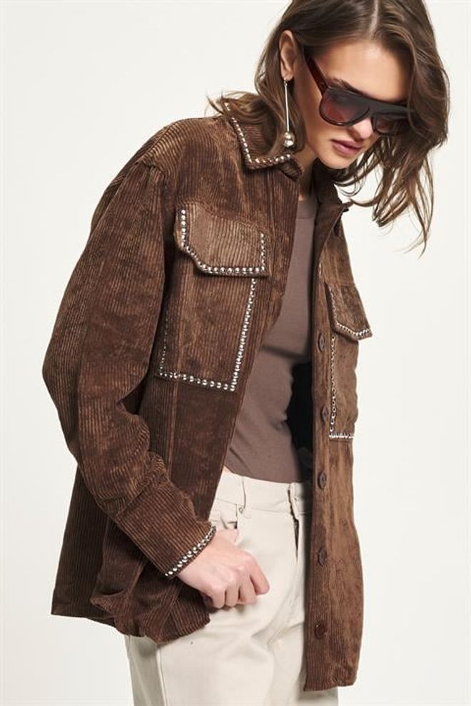 Sobe Istanbul Brown Overshirt Jacket With Flap Pockets Wholesale Clothing 1