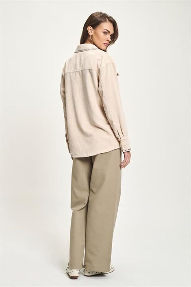 Sobe Istanbul Beige Overhemd Jas Met Puntkraag Groothandel Kleding Werk