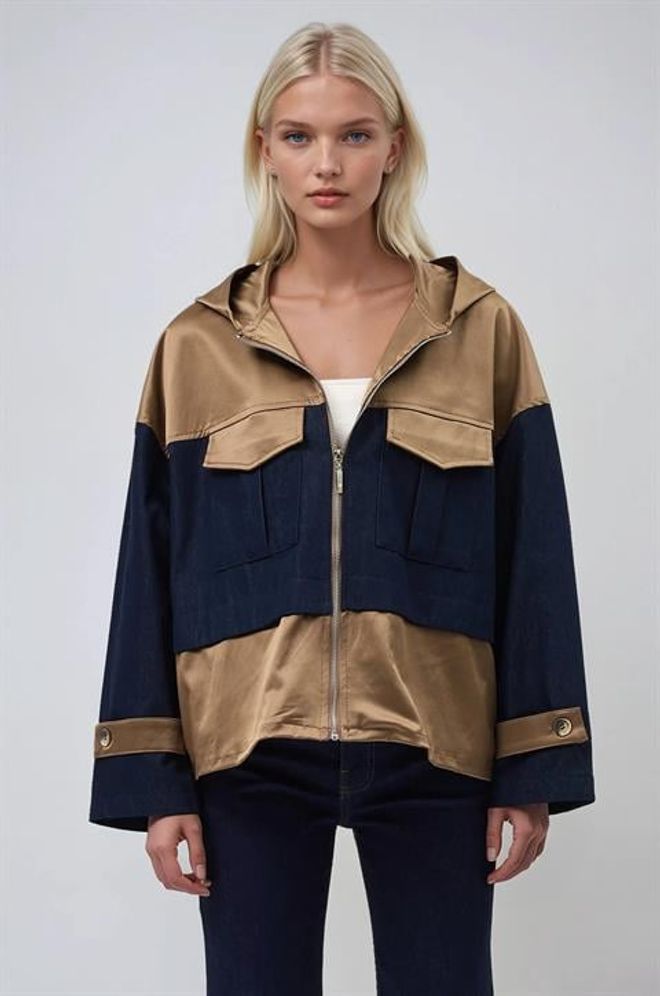 Sobe Istanbul Χακί Σακάκι Με Κουκούλα Casual Κομψό Χονδρικό εμπόριο ενδυμάτων Casual