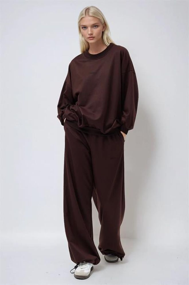 Sobe Istanbul Brown Casual Sport Streetwear Set Wholesale Clothing Fall