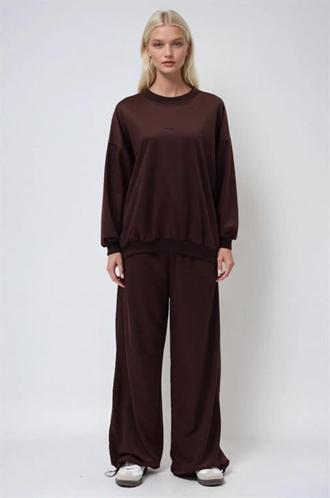 Sobe Istanbul Brown Casual Sport Streetwear Set Wholesale Clothing Spring