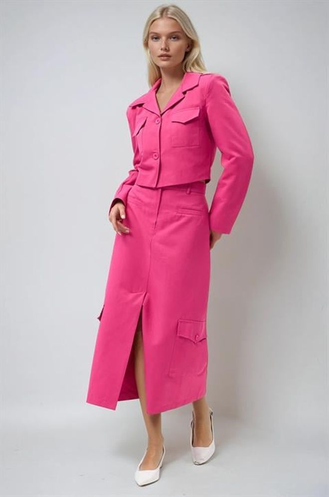Sobe Istanbul Pink Set Elegant Formal Casual Pencil Skirt Wholesale Clothing Modest