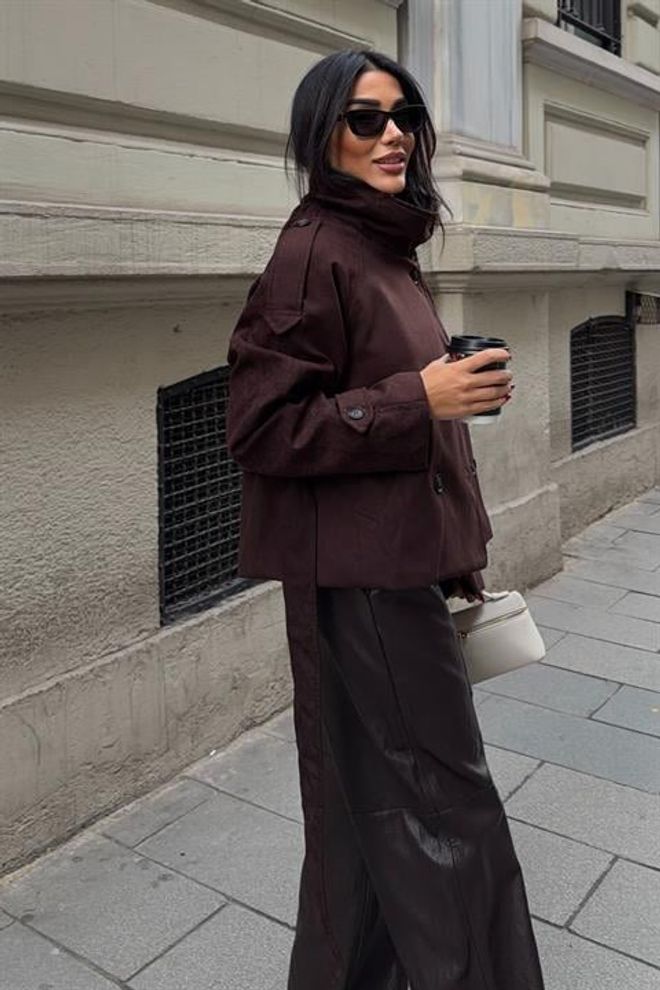 Sobe Istanbul Brown Double Breasted Blazer Jacket Wholesale Clothing 5