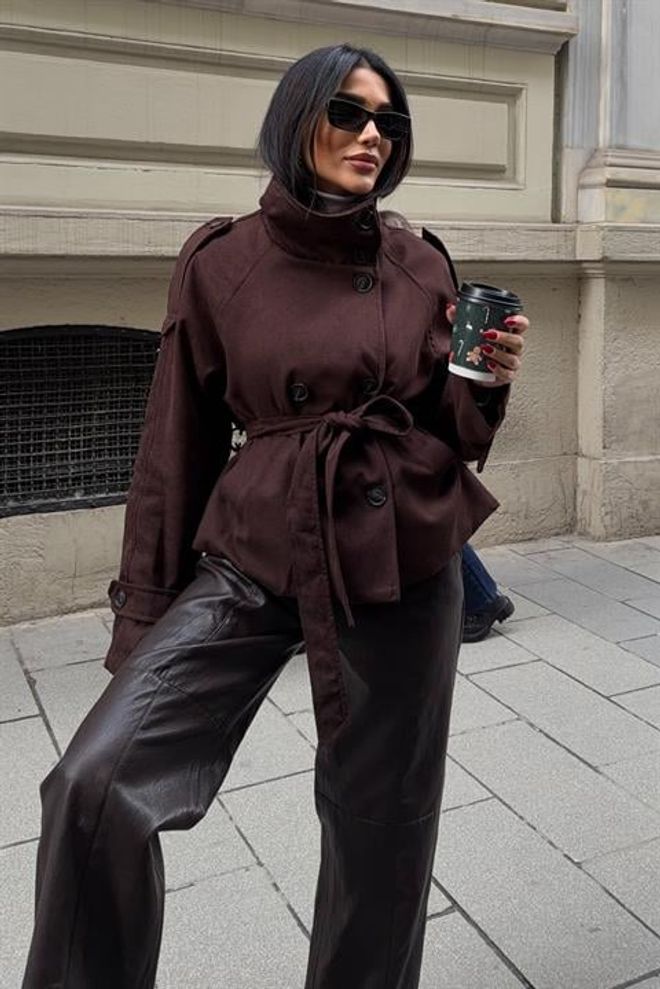 Sobe Istanbul Bruin Blazer Met Twee Zakken Jas Groothandel Kleding Casual