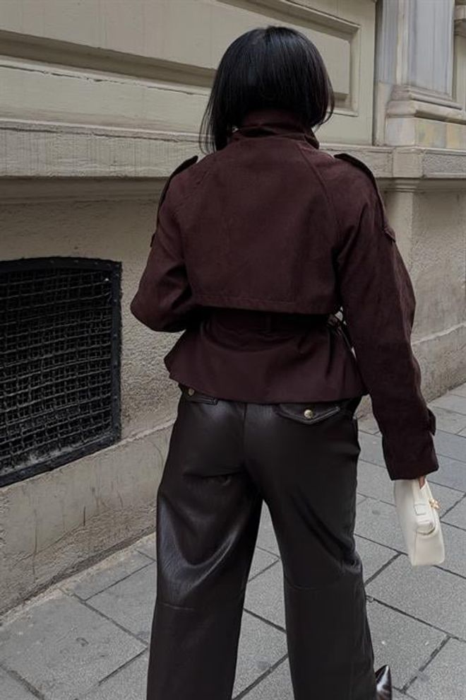 Sobe Istanbul Brown Double Breasted Blazer Jacket Wholesale Clothing Cocktail